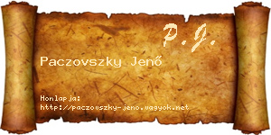 Paczovszky Jenő névjegykártya